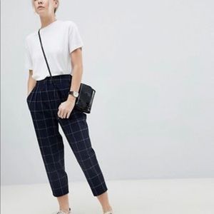ASOS Petite Grid Tailored Tapered pants